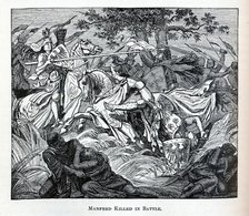 Manfred Killed in Battle, 1882. Artist: Anonymous  