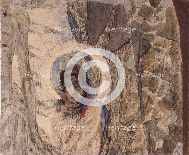 Angel's Head, 1887. Artist: Vrubel, Mikhail Alexandrovich (1856-1910)