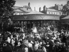 Carousel ride, St Giles Fair, Oxford, Oxfordshire, 1895. Creator: Henry Taunt.