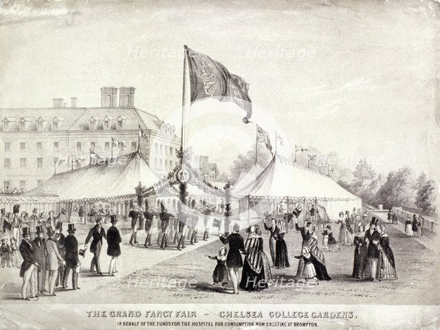 A fair held in the gardens of the Royal Hospital, Chelsea, London, c1842. Artist: Anon