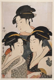 Three Beauties of the Present Day (Toji san bijin). Artist: Utamaro, Kitagawa (1753-1806)