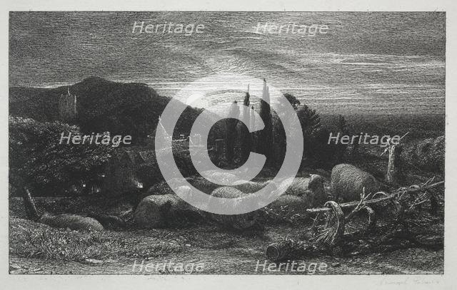 The Rising Moon, 1857. Creator: Samuel Palmer (British, 1805-1881).