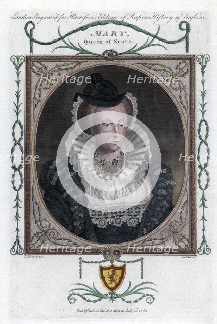 Mary I of Scotland, popularly known as Mary, Queen of Scots, (1794).Artist: John Goldar