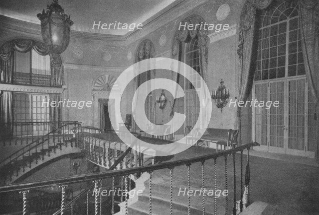 The imposing staircase leading to the ballroom of the Ritz-Carlton Hotel, New York, 1923. Artist: Unknown.