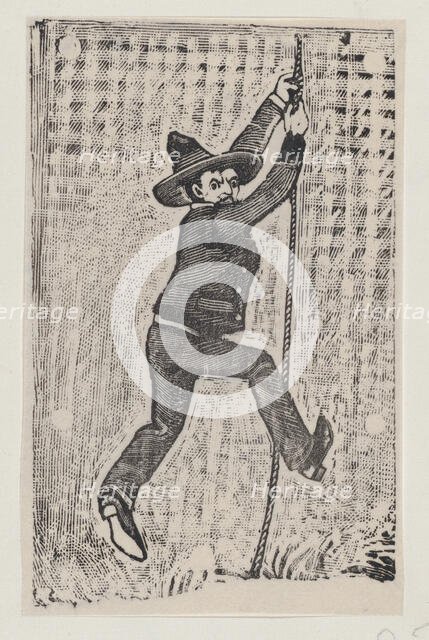 Jesús Bruno Martinez escaping from jail, from a broadside entitled 'La Fuga de Je..., ca. 1880-1910. Creator: José Guadalupe Posada.