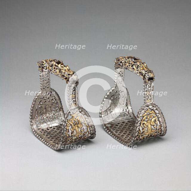 Pair of Stirrups (yob), Tibetan or Mongolian, possibly 12th-14th century. Creator: Unknown.