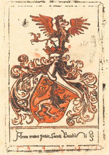 Bookplate of the Abbey of Ottobeuren, c. 1500. Creator: Unknown.