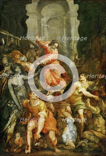Christ Driving the Money Changers from the Temple, ca 1588. Creator: Zucchi, Jacopo (c. 1541-c. 1590).
