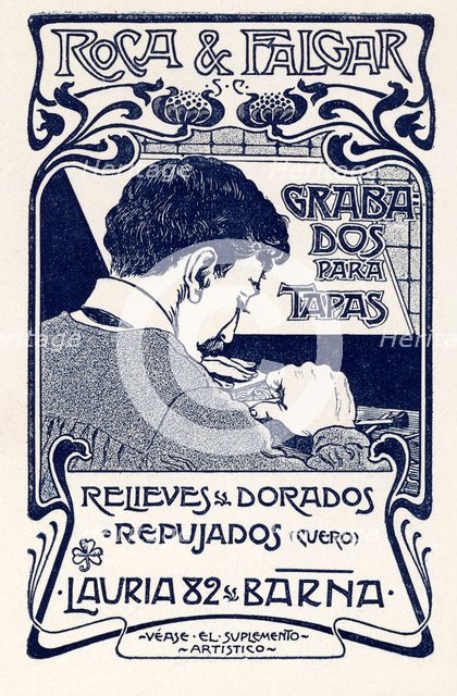 Advertising of Grabados y Relieves Roca & Falgar. Barcelona, 1900.