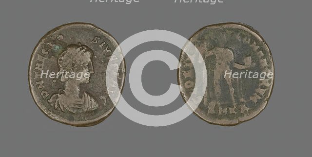 Coin Portraying Emperor Theodosius, 379-395. Creator: Unknown.