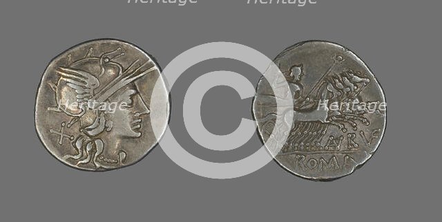 Denarius (Coin) Depicting the Goddess Roma, 144 BCE. Creator: Unknown.