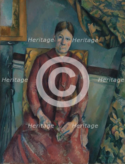 Madame Cézanne (Hortense Fiquet, 1850-1922) in a Red Dress, 1888-90. Creator: Paul Cezanne.