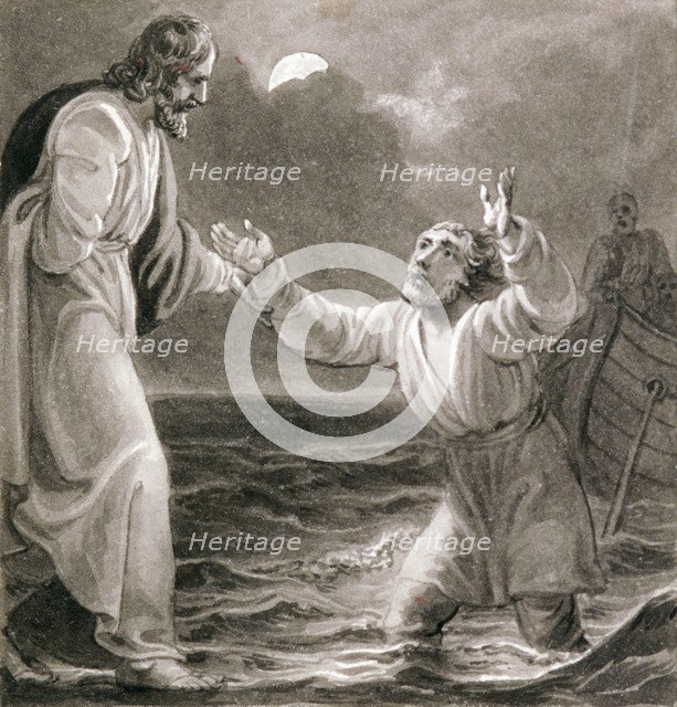 'Christ Walking on the Water', c1810-c1844. Artist: Henry Corbould 