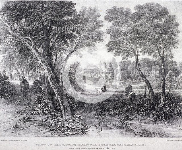 Greenwich Hospital, Greenwich, London, 1822. Artist: James Duffield Harding