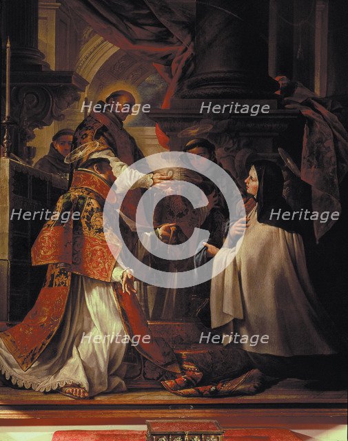 Santa Teresa receiving communion', St. Teresa of Avila (1515-1582), Spanish religious writer.