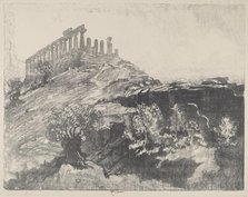 The Temple of Concord on the Wall, Girgenti, 1913. Creator: Joseph Pennell.