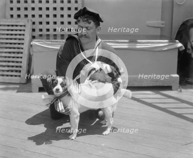 U.S.S. New York, Mike, decorated for anniversary of Santiago, 1899 July 3. Creator: Unknown.