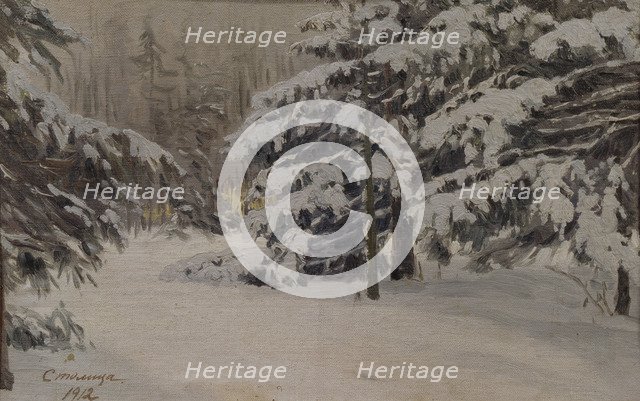 Winter on the islands of Saint Petersburg, 1912. Artist: Stolitsa, Evgeni Ivanovich (1870-1929)