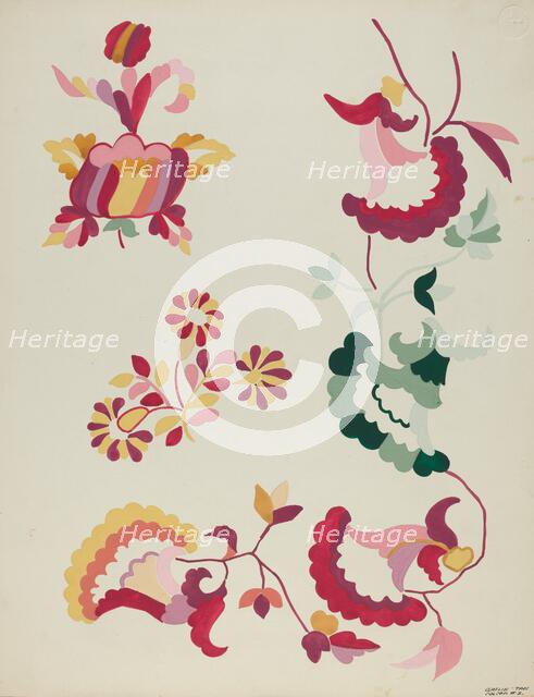 Detail of Bedspread Pattern, 1935/1942. Creator: Majel G. Claflin.