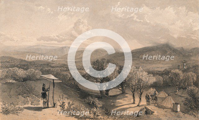 'The Valley of Baidar, from Rear Petroski's Villa, Looking East', 1856. Artists: Jonathan Needham, William Simpson.