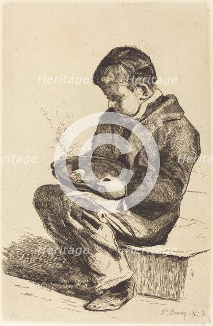Boy Eating Soup (Enfant mangeant sa soupe), 1861. Creator: Francois Bonvin.
