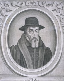 Oval portrait of John Foxe, c1570, (c1700). Artist: John Sturt