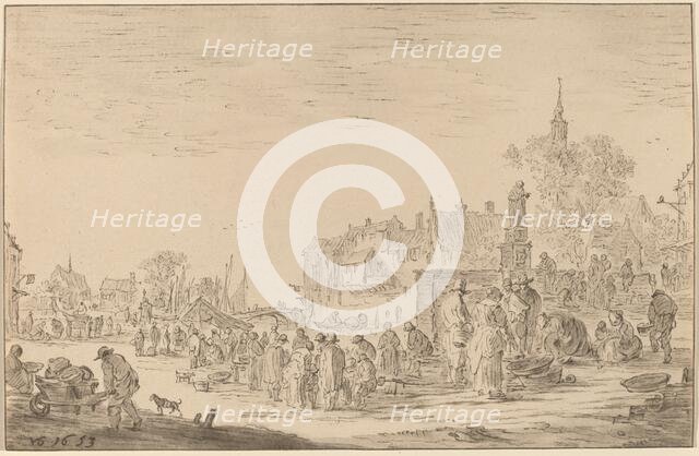 Fish Market, 1767. Creator: Cornelis Ploos van Amstel.