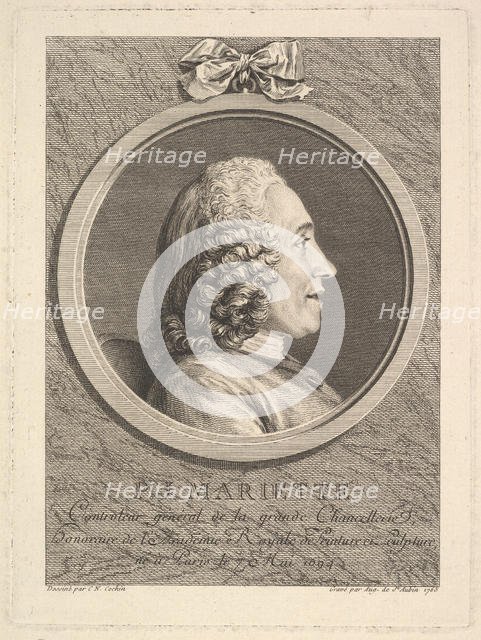 Portrait of Pierre-Jean Mariette, 1765. Creator: Augustin de Saint-Aubin.