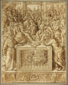 Saint Catherine Disputing with the Philosophers, 1562/63. Creator: Livio Agresti da Forlì.
