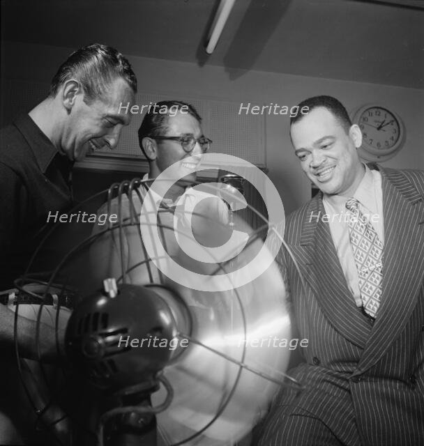 Portrait of Arnett Cobb and Symphony Sid, WHOM, New York, N.Y., 1946. Creator: William Paul Gottlieb.