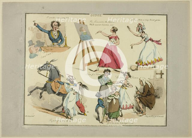 Plate from Illustrations to Popular Songs, 1822. Creator: Henry Thomas Alken.
