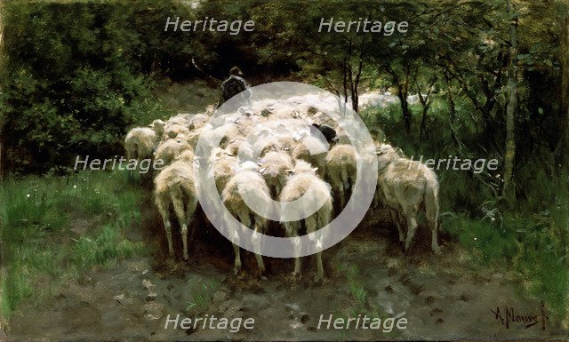 'Sheep in the Forest', 19th century.  Artist: Anton Mauve