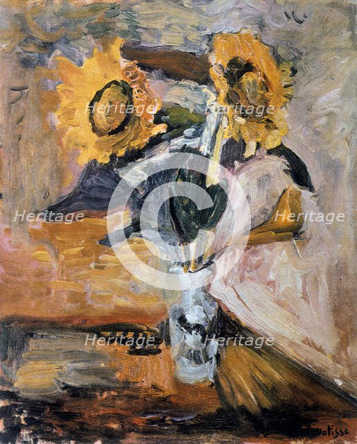 'Vase of Sunflowers' , c1898-1899. Creator: Henri Matisse.