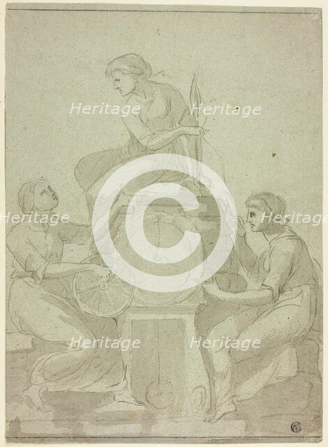 Three Fates (Design for Clock), 18th century. Creator: Unknown.