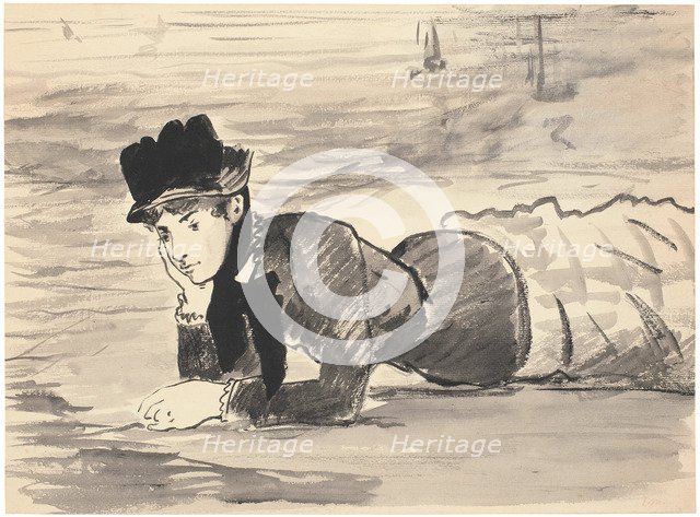 Woman Lying on the Beach. Annabel Lee, ca 1881. Artist: Manet, Édouard (1832-1883)