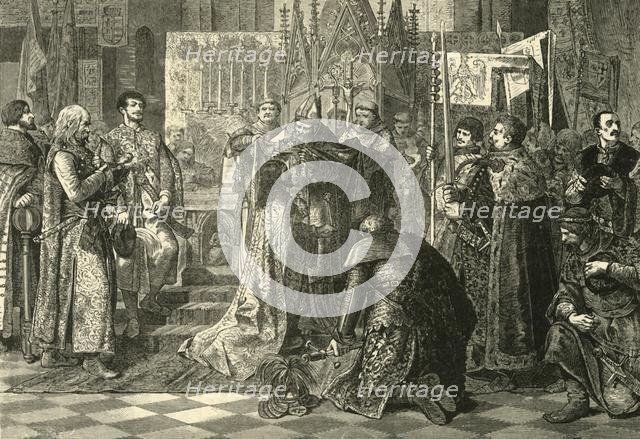 'Coronation at Cracow of Louis I of Hungary as King of Poland', (1370), 1890.   Creator: Unknown.