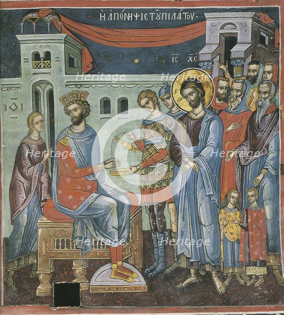 Pilate Washing His Hands, 16th century. Artist: Byzantine Master  
