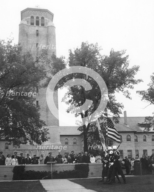 Armed Forces Day ceremonies on the parade field, Fort Sheridan, Illinois, USA, 1973. Artist: SP Parzych
