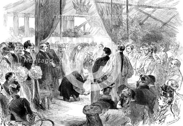 The Prince of Wales laying the Memorial-Stone of the St. Martin’s Parochial Buildings, 1890. Creator: P Naumann.