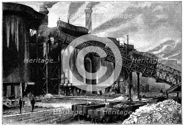 Blast furnaces, Barrow Hematite Iron and Steel Company, Barrow in Furness, Cumbria, 1890. Artist: Unknown