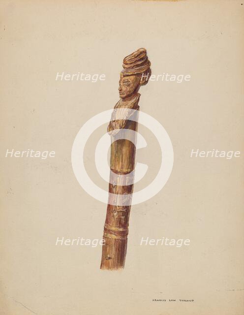 Cane Head or Handle, 1935/1942. Creator: Francis Law Durand.