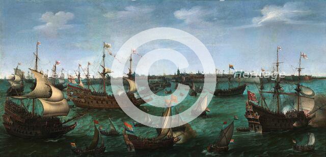 The arrival of Frederik V of the Palatine and Elizabeth Stuart in Flushing on 29 April 1613, 1623. Creator: Vroom, Hendrick Cornelisz. (1562/3-1640).