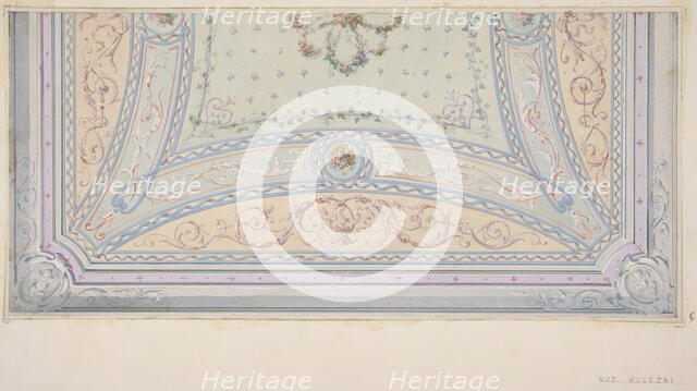 Ceiling design for a house on the rue Velezai, second half 19th century. Creators: Jules-Edmond-Charles Lachaise, Eugène-Pierre Gourdet.