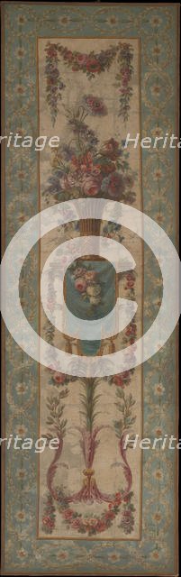 Basket of flowers with garlands, 1770-90. Creator: Unknown.