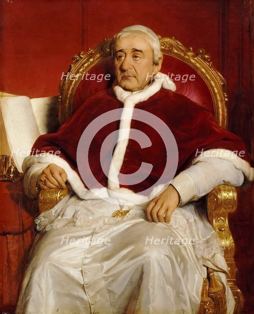 Portrait of Pope Gregory XVI (1765-1846). Artist: Delaroche, Paul Hippolyte (1797-1856)
