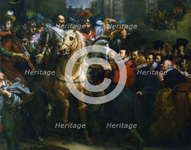 Henry IV of France entering Paris, 22 March 1594 (19th century). Artist: Anon