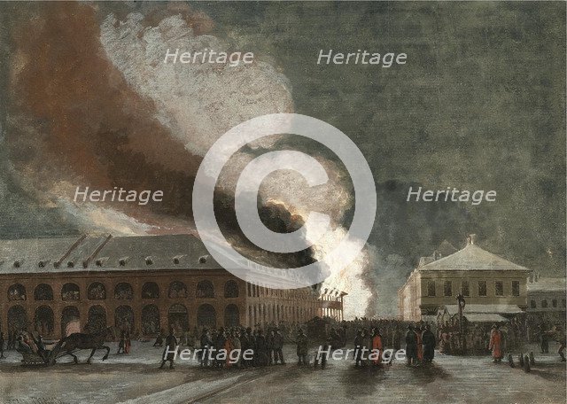 Fire in the salt trade rows. Artist: Timm, Vasily (George Wilhelm) (1820-1895)