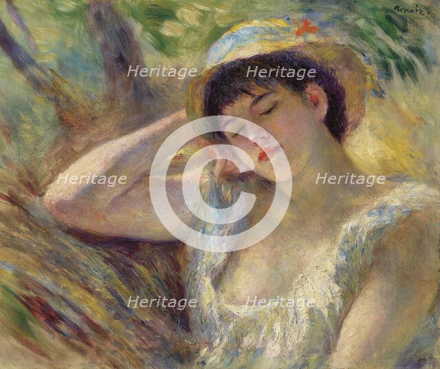 Jeune fille endormie (La dormeuse), 1880. Creator: Renoir, Pierre Auguste (1841-1919).