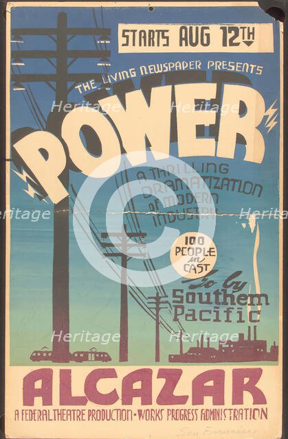 Poster from San Francisco production of Power (Alcazar), [193-]. Creator: Unknown.