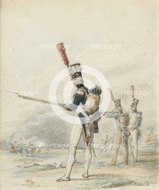 Infantry of the Jeune Garde in 1812. Artist: Lami, Eugène Louis (1800-1890)